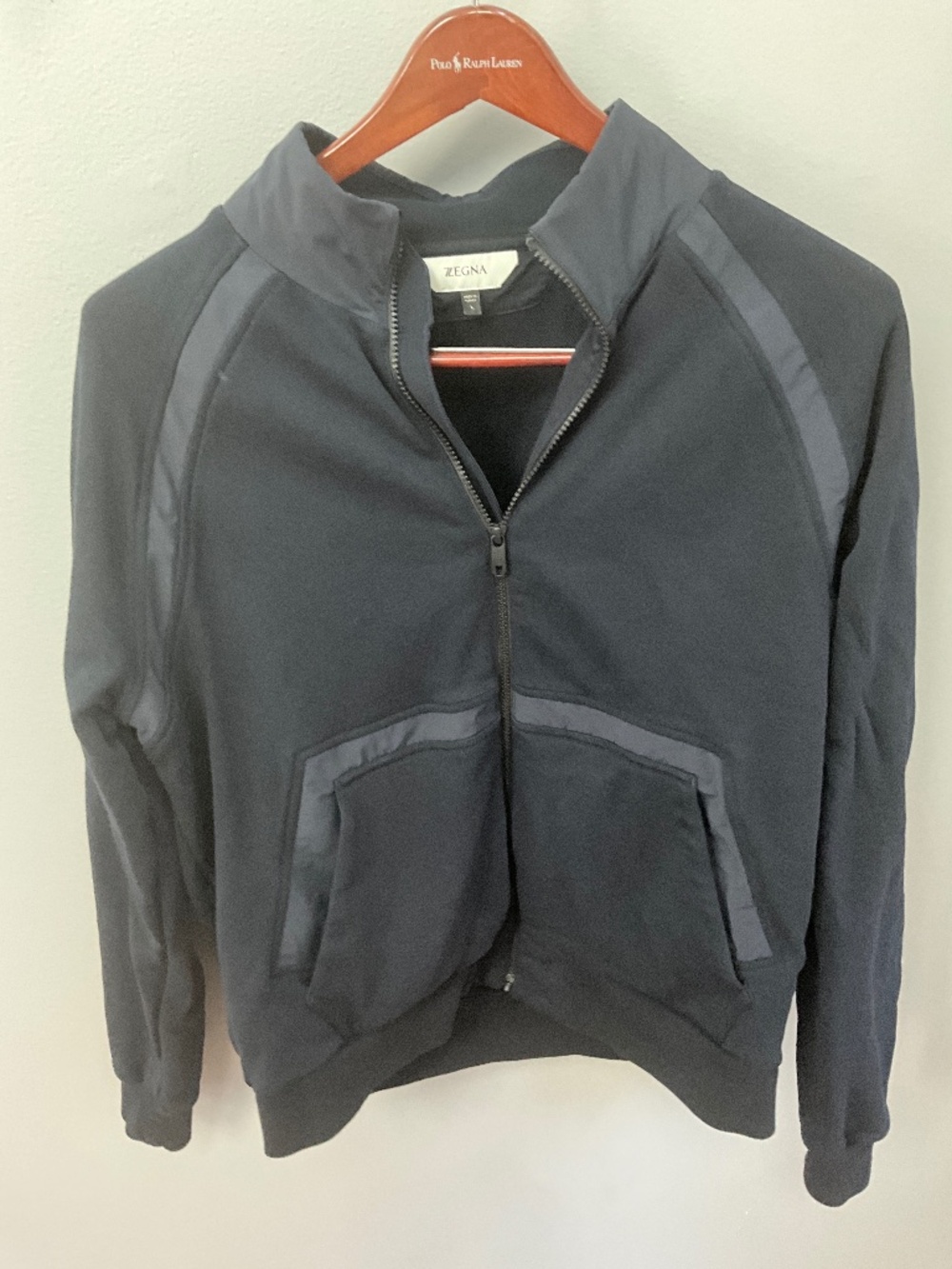 Zegna Navy Men’s knit jacket, Large